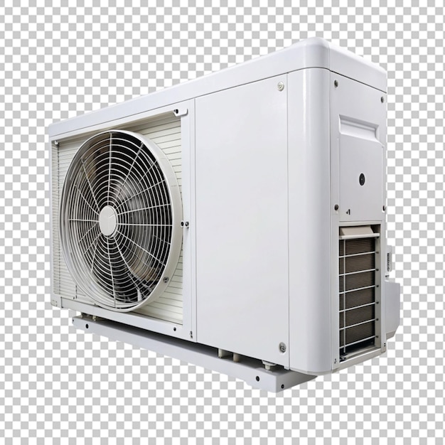 Close up on air conditioner system transparent background