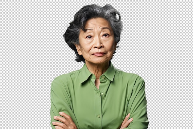 Close up of an angry chinese old woman