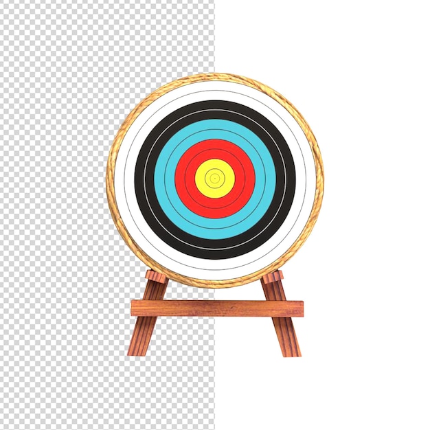 close up on archery targe 3d isolated premium ps
