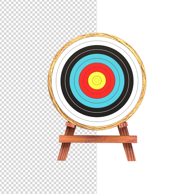 PSD close up on archery targe 3d isolated premium ps