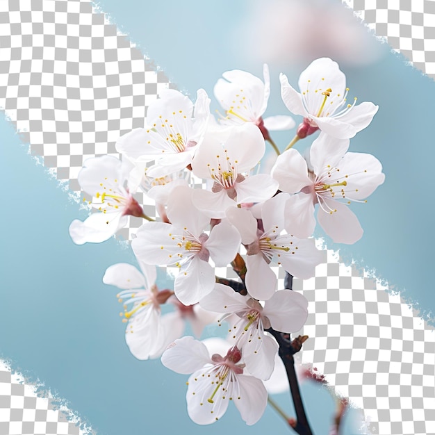 PSD close up background of high quality prints of large white flowers transparent background