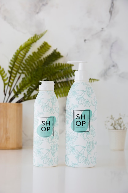 Close-up bath concept with toiletries