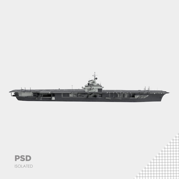 PSD крупным планом на линкоре 3d изолированный премиум psd