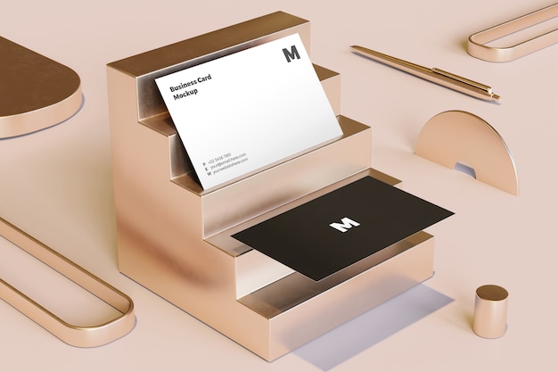 Close up on beautiful business card mockup