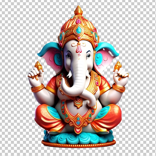 PSD Вблизи красивая статуя индуистского бога ганеши, бога успеха.