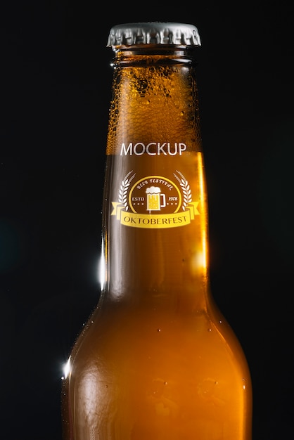 PSD close-up beer bottle neck