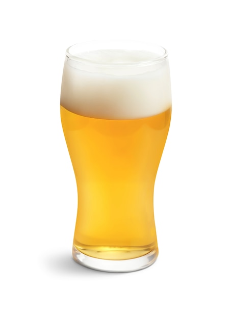 離れたビールをクローズアップする