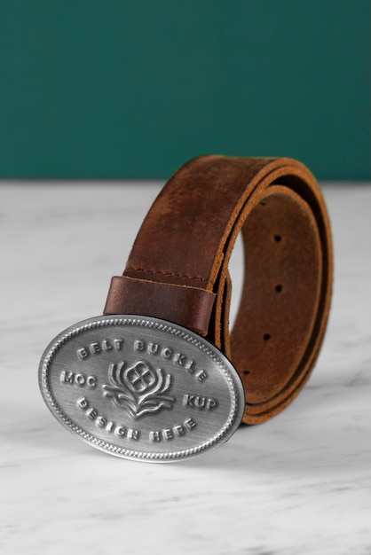 Premium PSD | Close up on belt mockup design