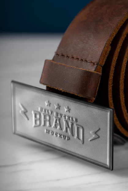 Premium PSD | Close up on belt mockup design
