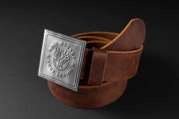 PSD close up on belt  mockup design