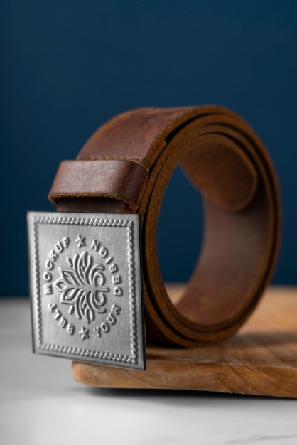Premium PSD | Close up on belt mockup design