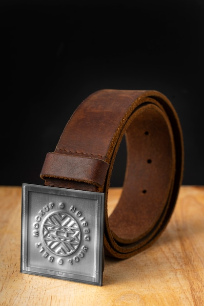 PSD close up on belt  mockup design