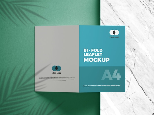 Primo piano sulla brochure mockup bifold