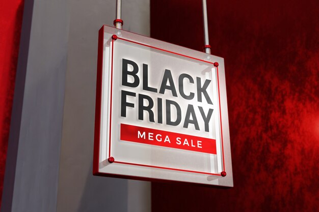 Close up on black friday concept sign mockup