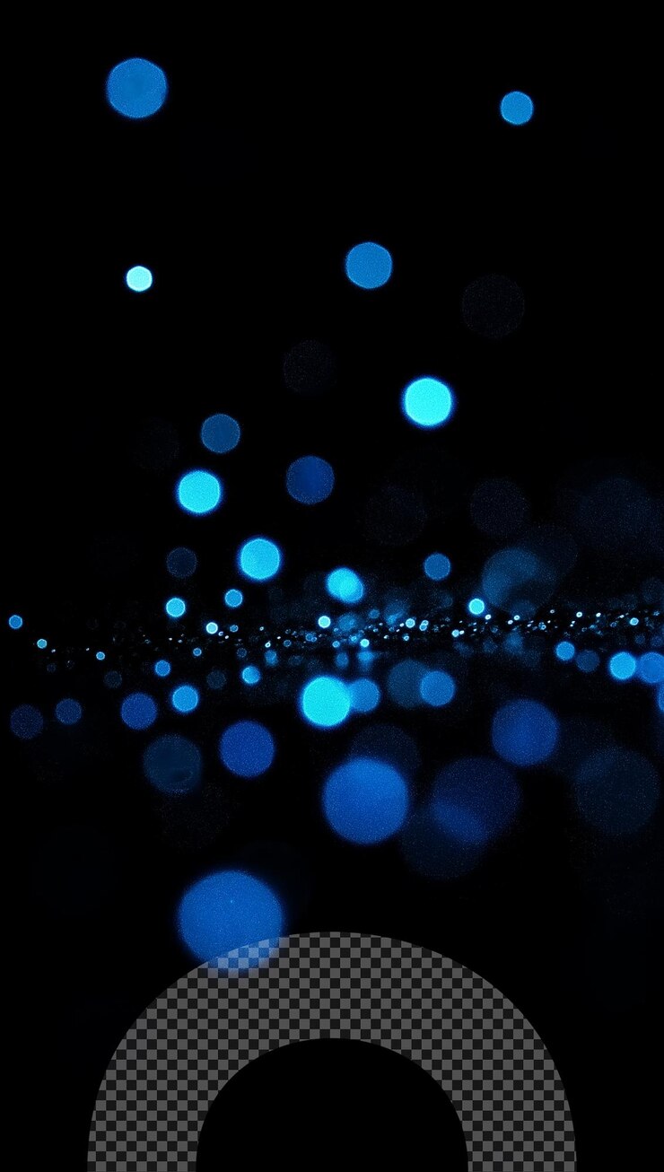 PSD a close up of the blue lights on a black background