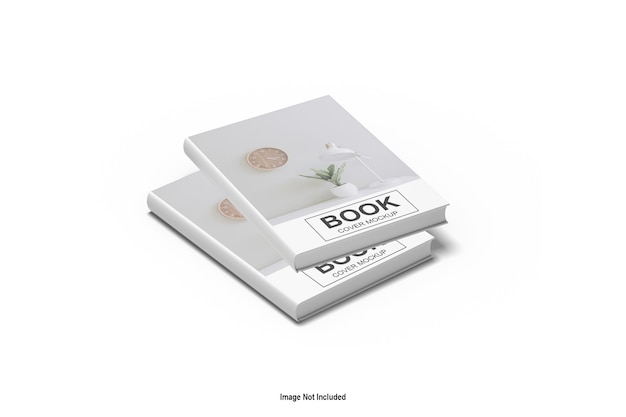 Close up on book cover mockup isolated