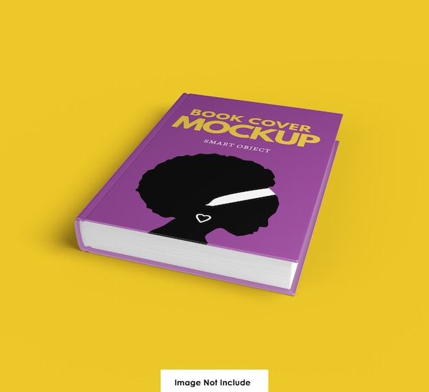 Close up on book cover mockup isolated