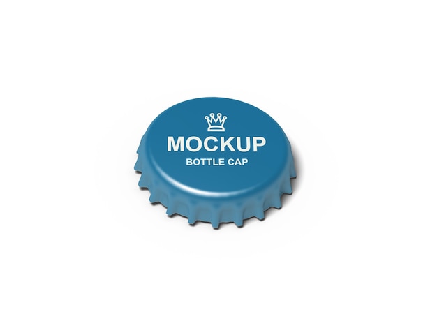 PSD close up on bottle cap mockup isolated