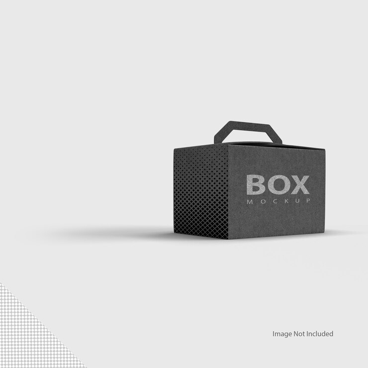 PSD close up on box isolated