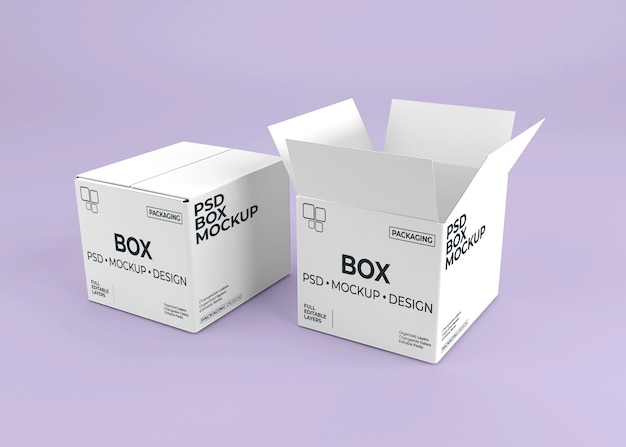 Close up on box mockup for packaging