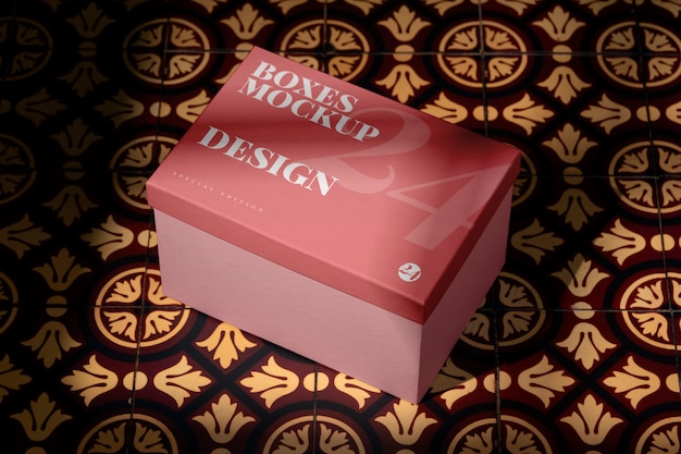 PSD close up on box mockup