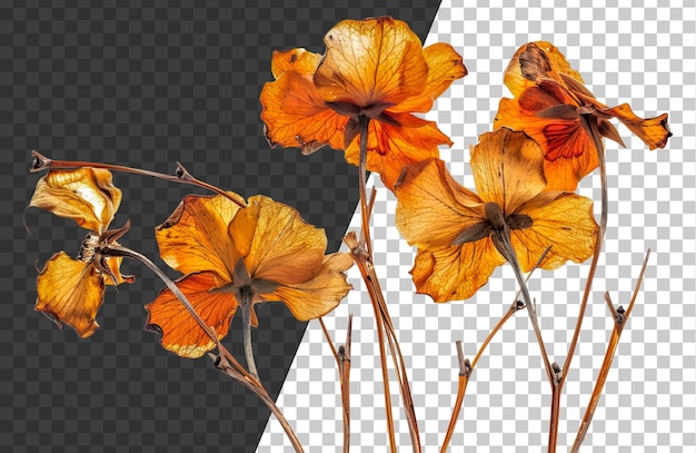 PSD un primo piano di un mucchio di fiori asciutti stock png