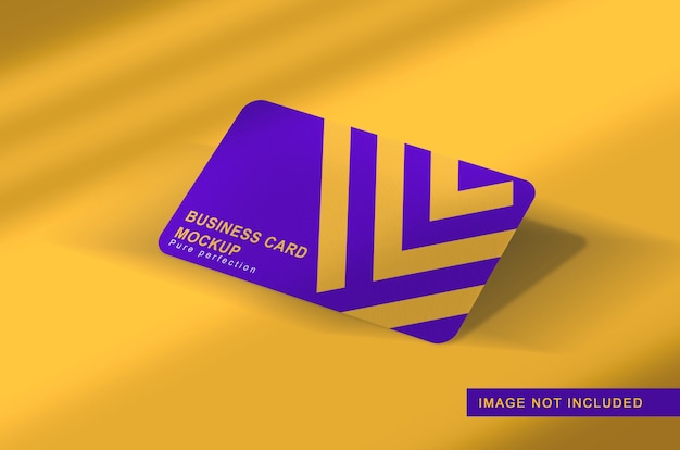 PSD close up on business card floating mockup