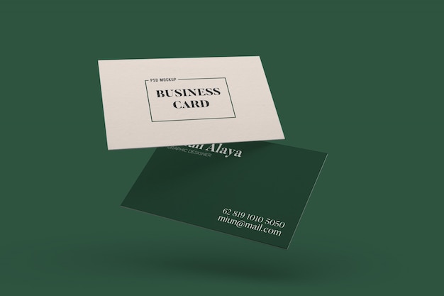 close up on business card minimalist mockup