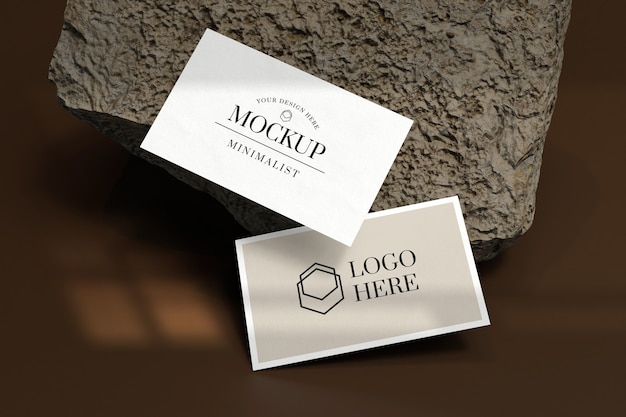 Close up on business card mockup