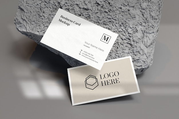 Close up on business card mockup