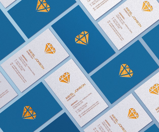 PSD close up on business cards logo mockup