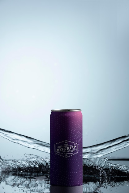 Close up on can packaging mockup