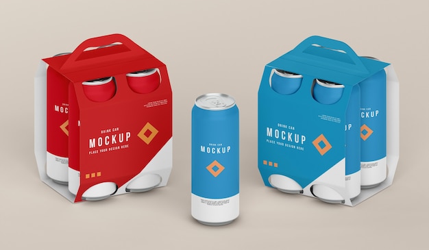 PSD close up on can packaging mockup