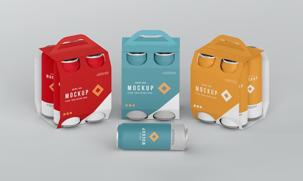 Close up on can packaging mockup