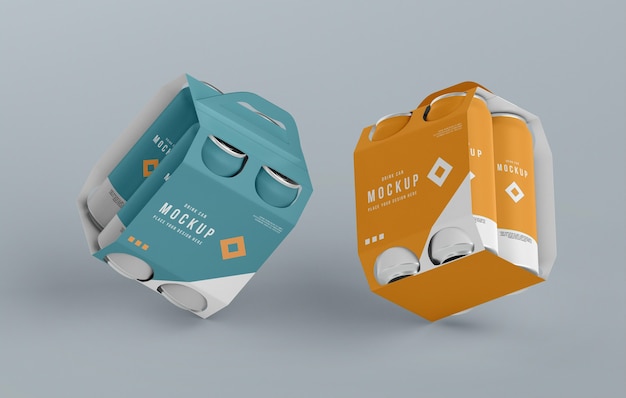 PSD close up on can packaging mockup