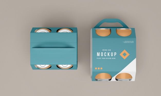 PSD close up on can packaging mockup