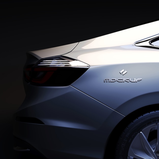 close up on car logo mockup