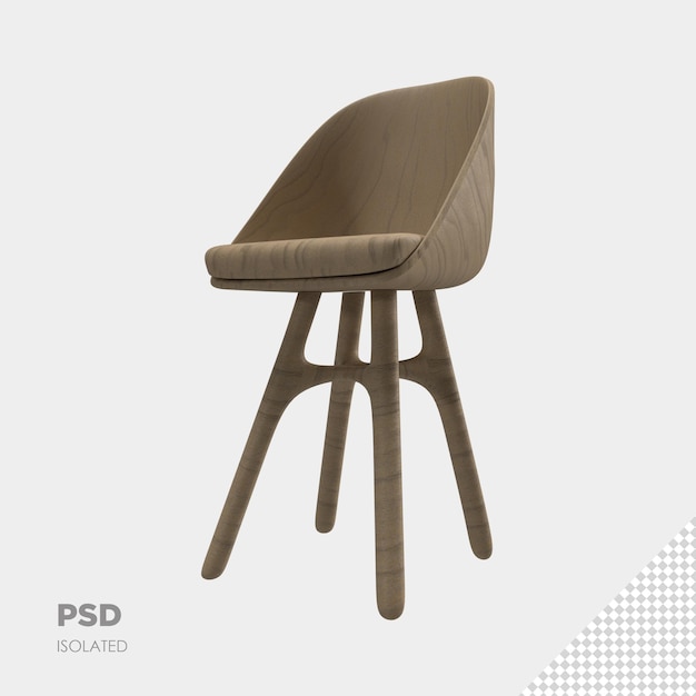 Primo piano sulla sedia 3d isolato premium psd