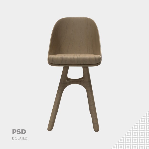 Close up on chair 3d isolated premium psd