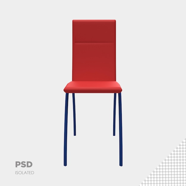 PSD primo piano sulla sedia 3d isolato premium psd