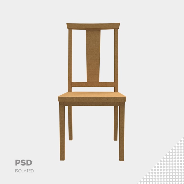 Close up on chair 3d isolated premium psd