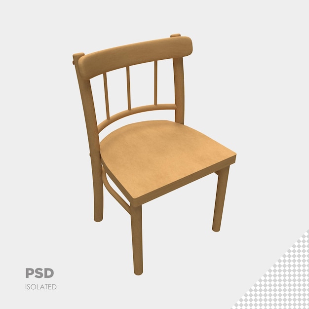 Крупным планом на стуле 3d изолированные Премиум psd