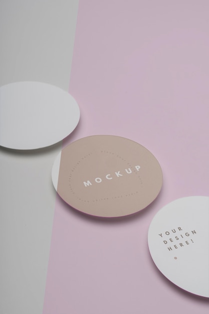 Close up on circle flyer design mockup