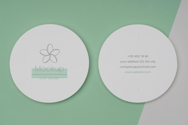 Close up on circle flyer design mockup