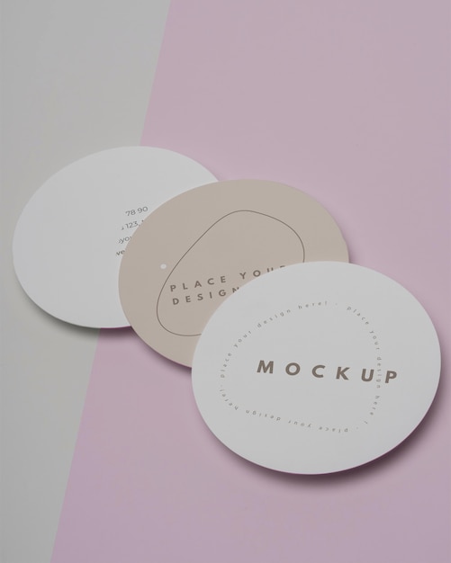 PSD close up on circle flyer design mockup