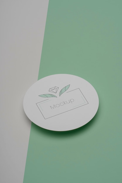 Close up on circle flyer design mockup