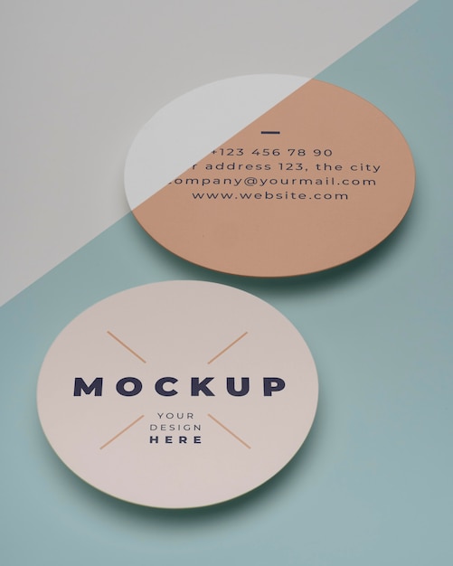 Close up on circle flyer design mockup