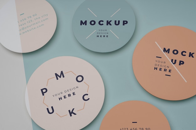 Close up on circle flyer design mockup