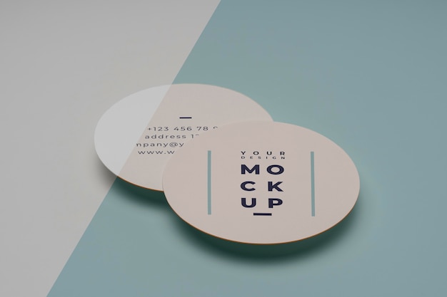 PSD close up on circle flyer design mockup