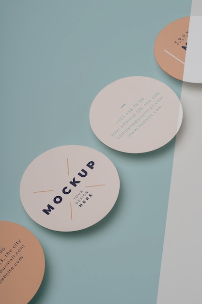 Close up on circle flyer design mockup